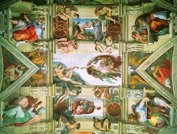 Микеланджело. Фрагмент росписи потолка Сикстинской капеллы