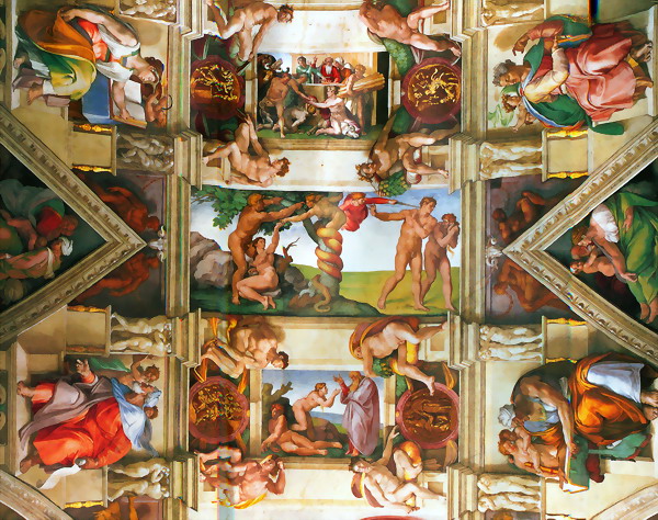 Микеланджело. Фрагмент росписи плафона Сикстинской капеллы
