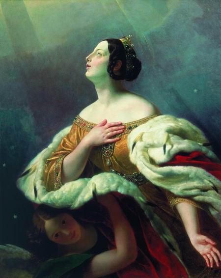К.П.Брюллов. Святая царица Александра, вознесенная на небо. 1845