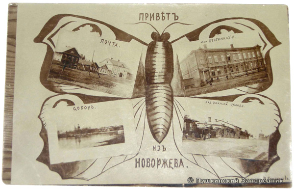 Почтовая карточка. «Привет из Новоржева» 1912 г.