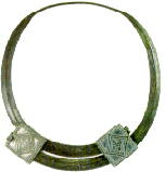 Old Russian ornaments of the XII-XIV centuries. Plate neckring