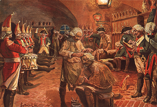 Приготовление к вахтпараду при Павле I (Картина Курдюмова)