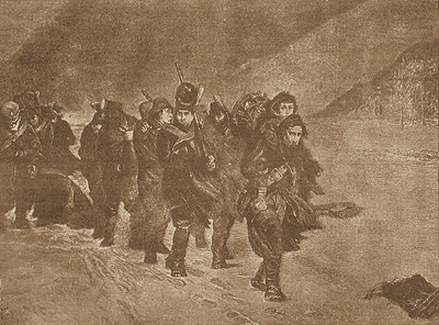 Солдаты великой армии на обратном пути. (Л.И. Потт).