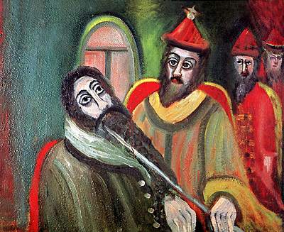 Tsar Ivan the Terrible Measuring the Beard of the English Merchant Richard Chancellor. 1993