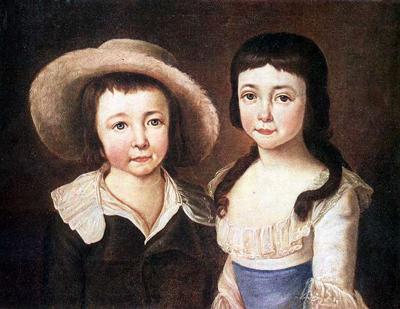 Portrait of I.A. and M.A.Mussin-Pushkins. About 1790