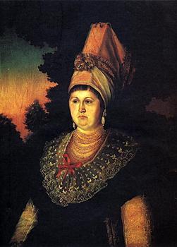 Portrait of a Siberian Merchants Wife. 1810 - 1820-is