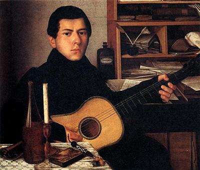 Portrait of a Young man with Guitar. 1830-is