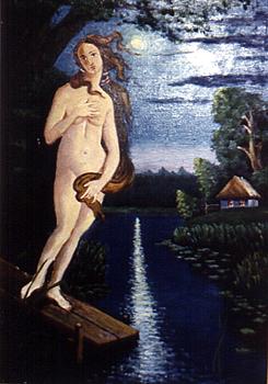 Nude at the River. 1980 <br>After S.Botticellis Venus Birth