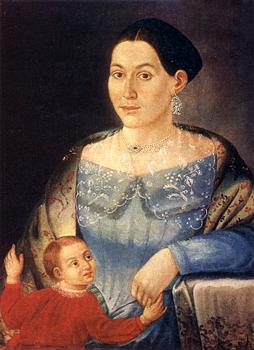 Portrait of K.Virtuozova with the Son Sevastyan. 1830-iеs
